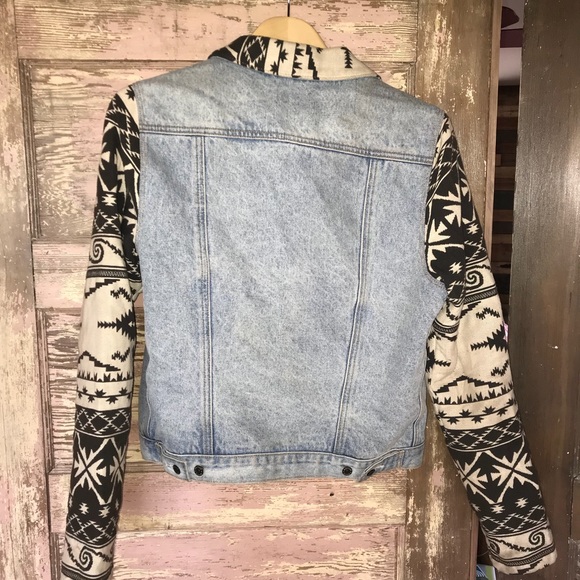 Denim jacket with detail sleeves - Picture 6 of 7